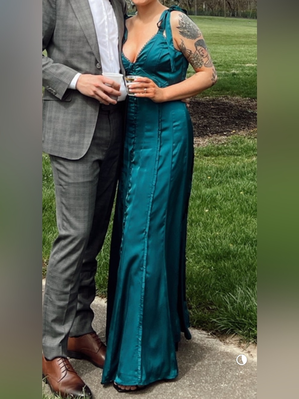 Altard State Teal Satin Formal Dress